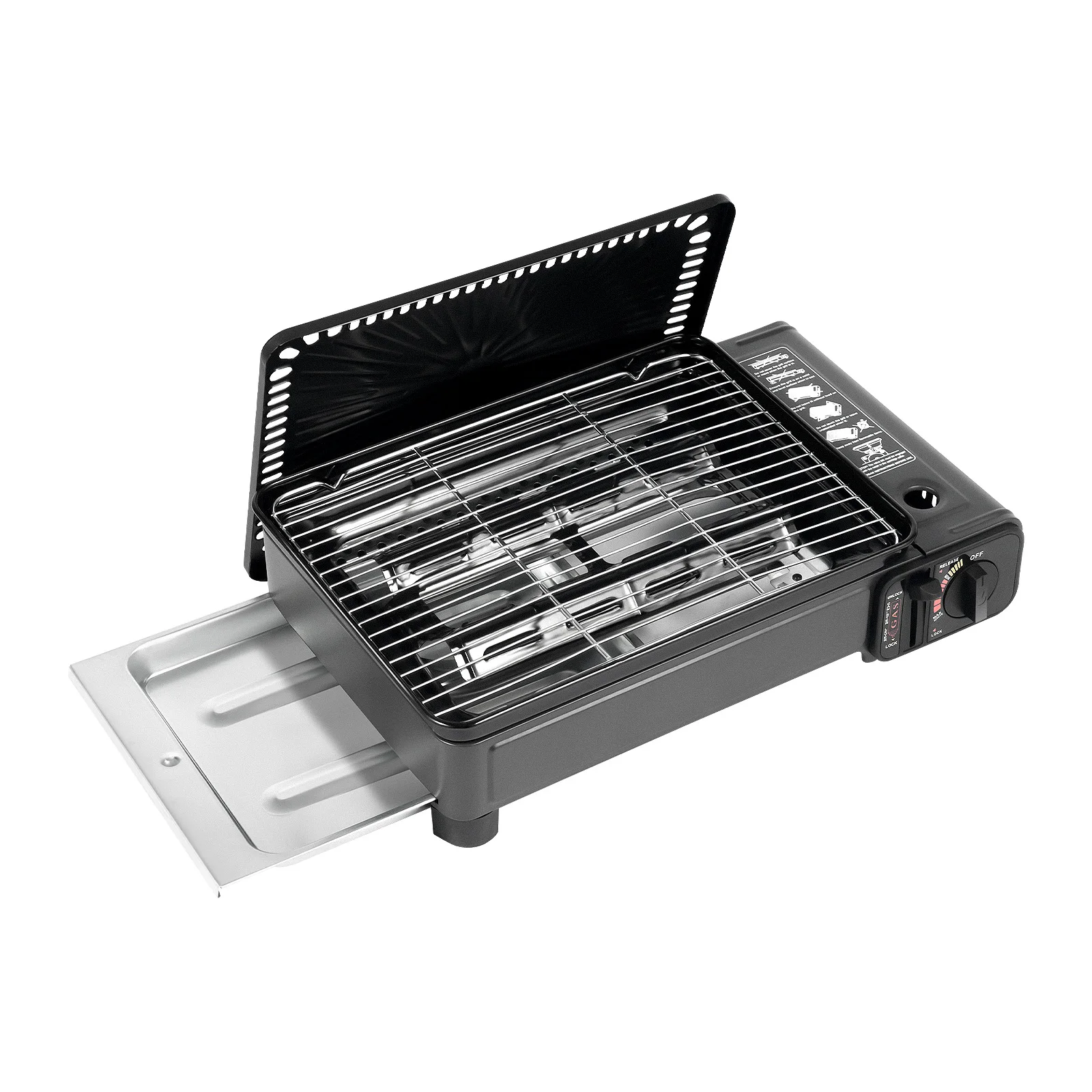 Tragbarer Butangas-Campingkocher mit Aufbewahrungstasche, Mini-Outdoor-Grillbrenner für Reisen, Wandern und Backcountry-Kochen – Detail 12