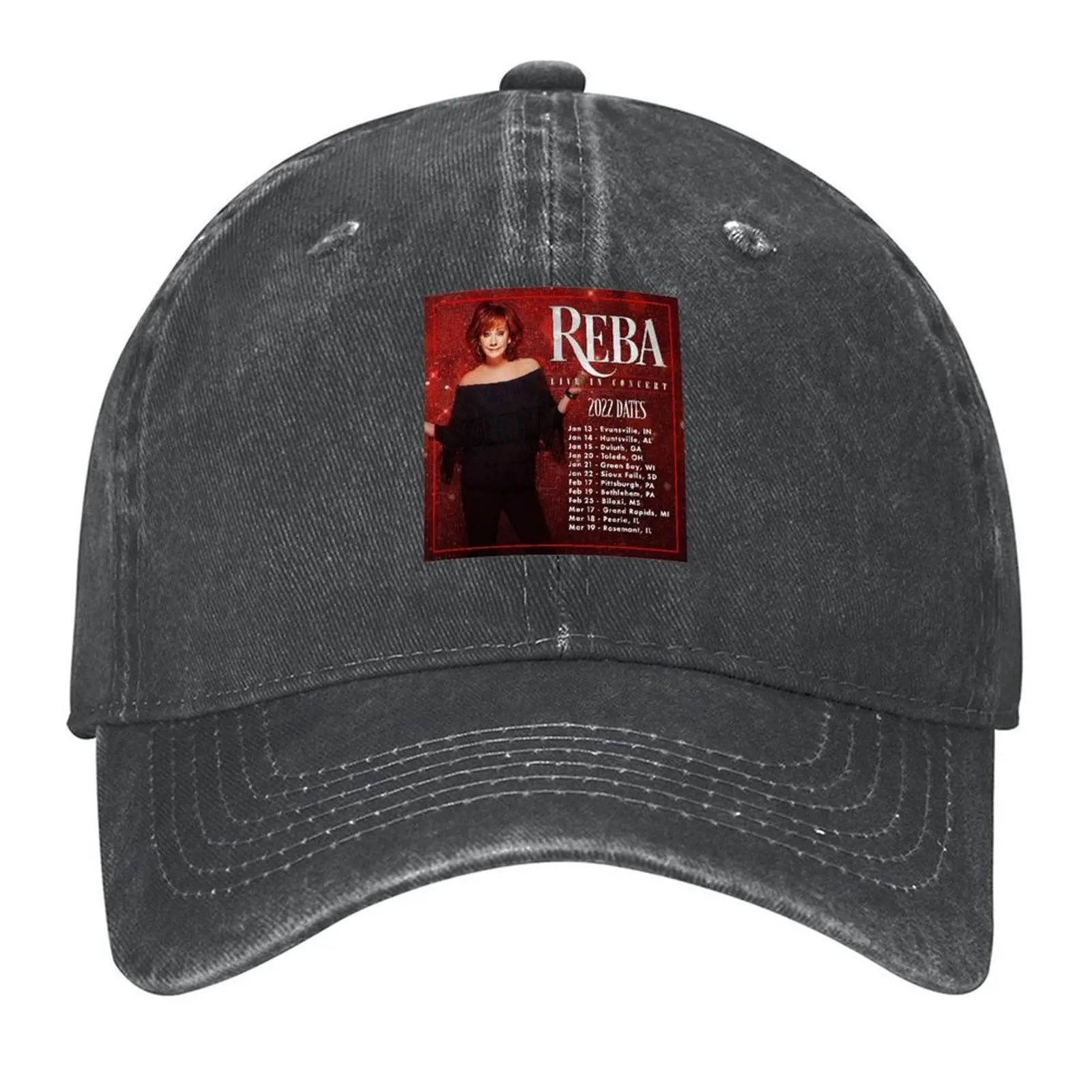 

Reba Tour 2022 Locations and Dates Baseball Cap summer hat sun hat party Hat black Men Luxury Brand Women's