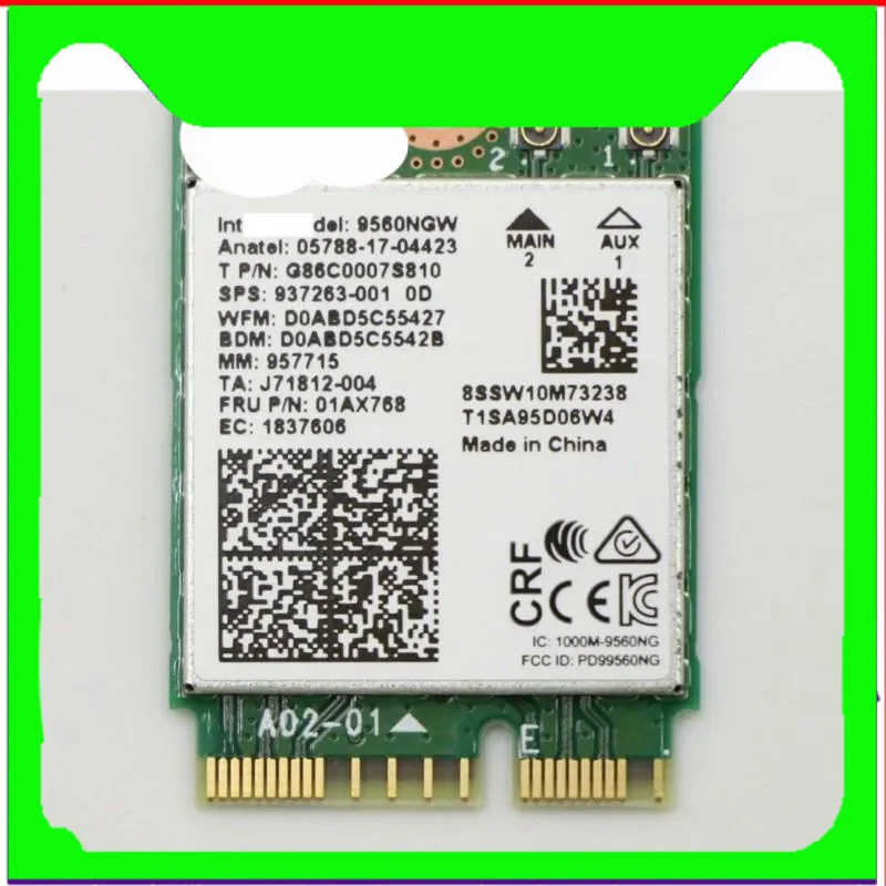 

Беспроводной-ac 9560 9560ngw 9560ac 1730 Мбит/с WiFi Bluetooth 5,0 двухдиапазонный 2,4g/5 ГГц 1,73 Гбит/с 802.11ac 2x2 ngff ключ e m.2: конвертер