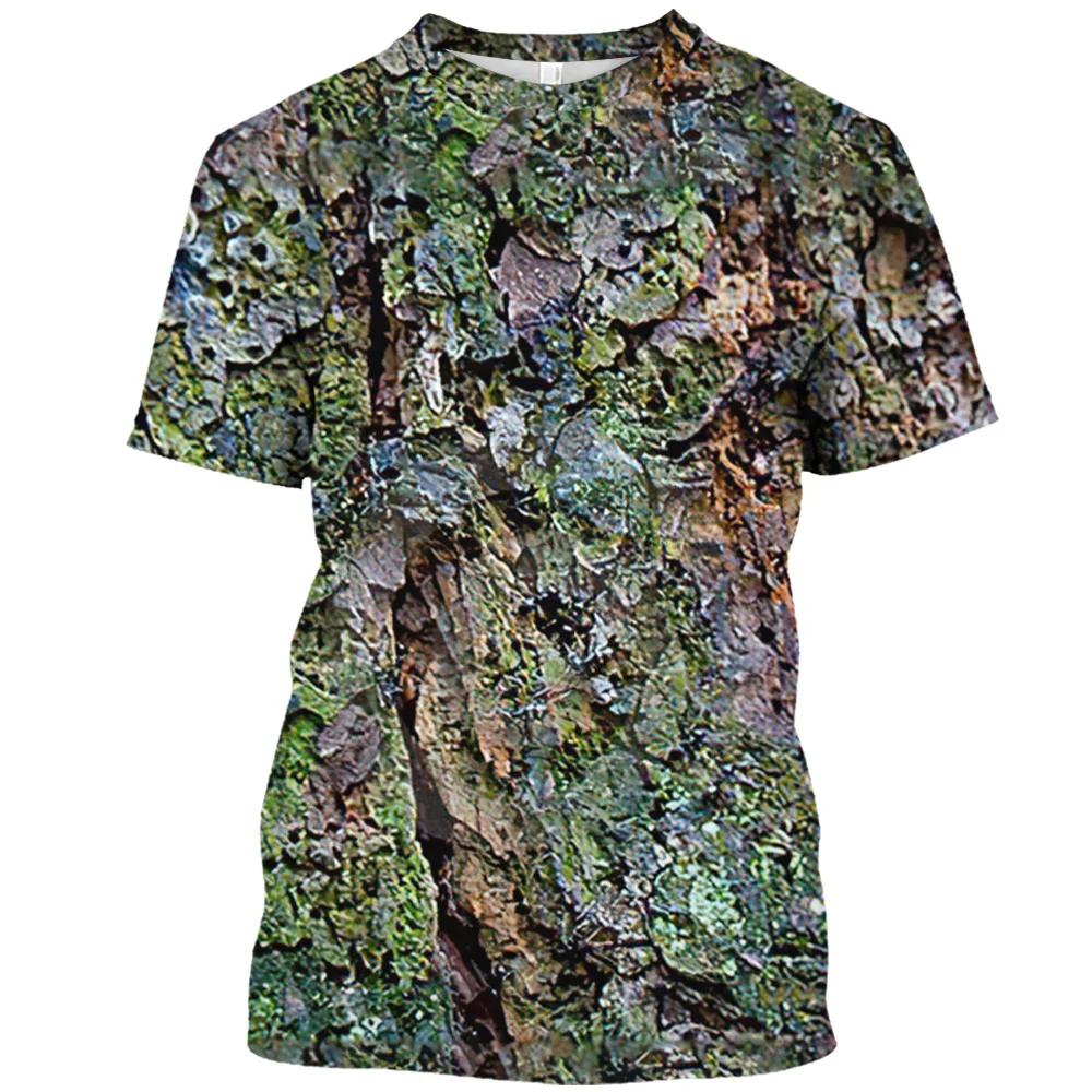 Outdoor Camouflage Jungle Camo Summer Men\'s T-shirt Fun O-neck Quick Dry Loose Hunting Tough Guy Personality Short Sleeve Top