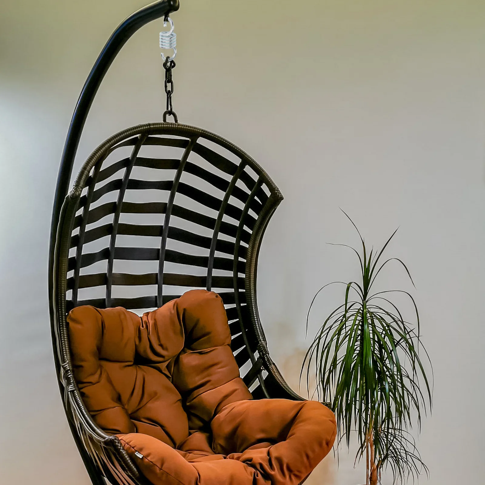 

2 pcs Spring For Hammock Chair Hanging Heavy Duty 8Mm Galvanized Steel Swing Spring Dual Swivel Hook For Porch Swing Punching