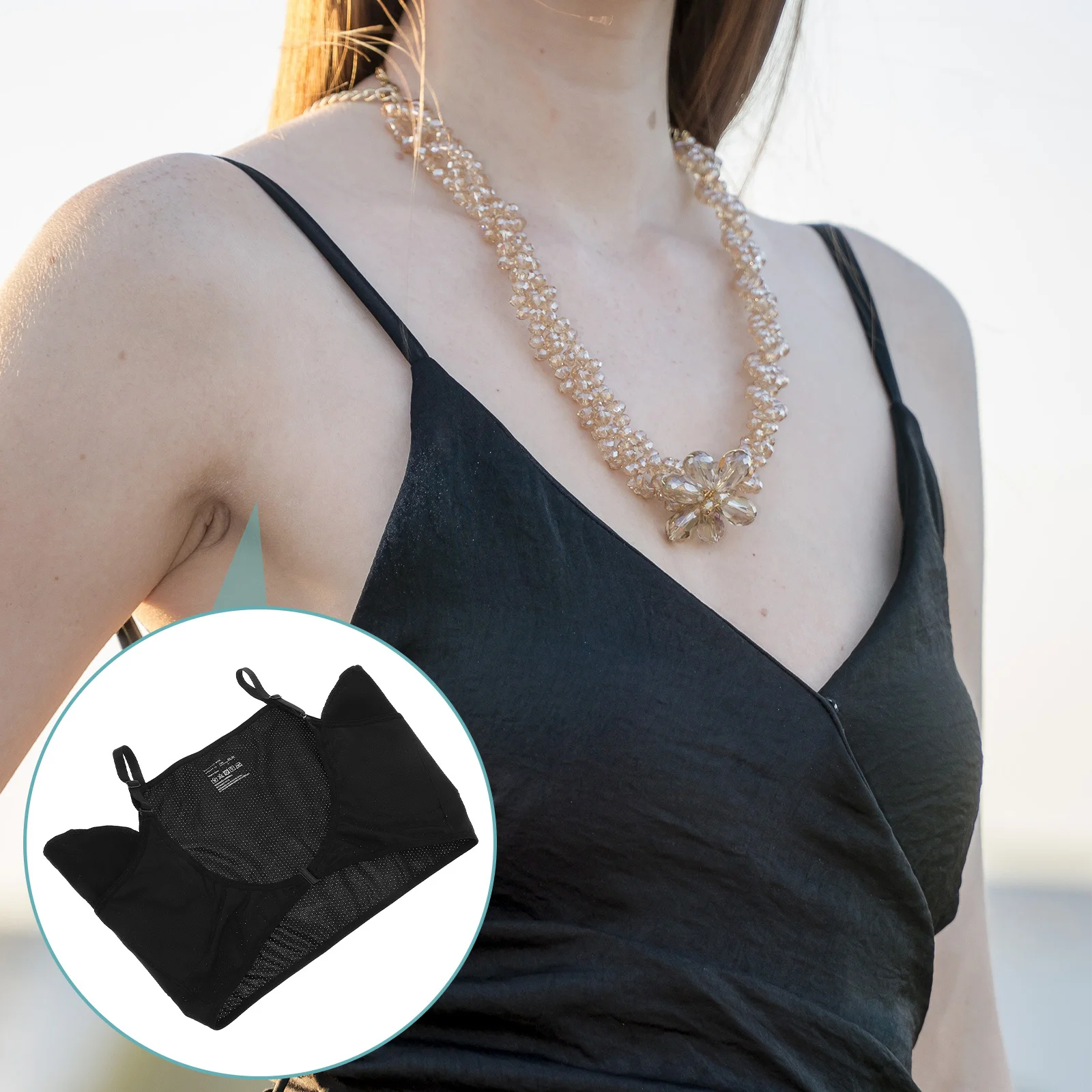 

Underarm Sweat Vest Women'S Moisture Wicking Sleeveless Tank Top Breathable Mesh Vest With Cotton Pads Sweat Proof Armpit