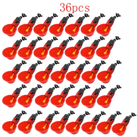 6-36 шт. подвесных чашек для воды для кур, перепелов, ниппельных поилок, кормушек для птиц, чаш для поения, автоматических чашек для домашней птицы на заднем дворе куриный поилка отзывы - №8