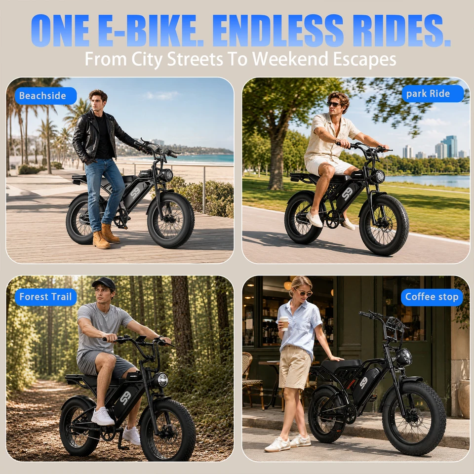 ASKGO Fat Tire Electric Bike for Adults & Teens, 1500W Peak Motor, Up to 36 MPH & 65 Miles Range, 20"×4" All-Terrain Electric Dirt Bike, 48V 20AH Removable Battery, Dual Brakes, Off-Road Ebike with NFC Unlock image 9