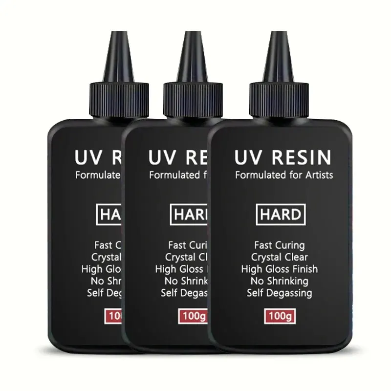 UV Resin-100g 200g 300gUpgraded Crystal Clear Hard UV Resin Kit Fast Curing Premixed Epoxy Resin for Craft Beginner, Jewelr Maki