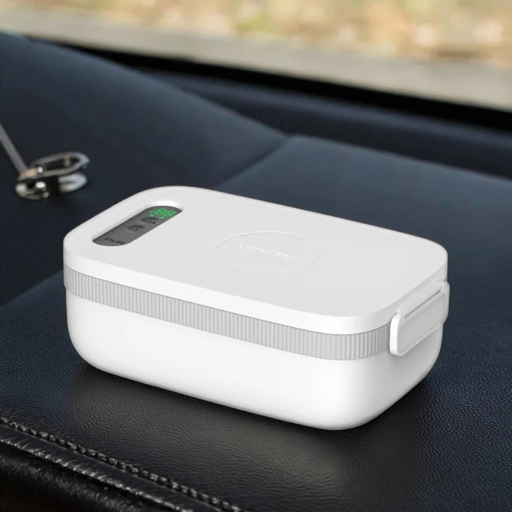 2025 Customized 1000ml Wireless Heating Electric Lunch Box Rechargeable Portable with Adjustable Temperature for Car Use