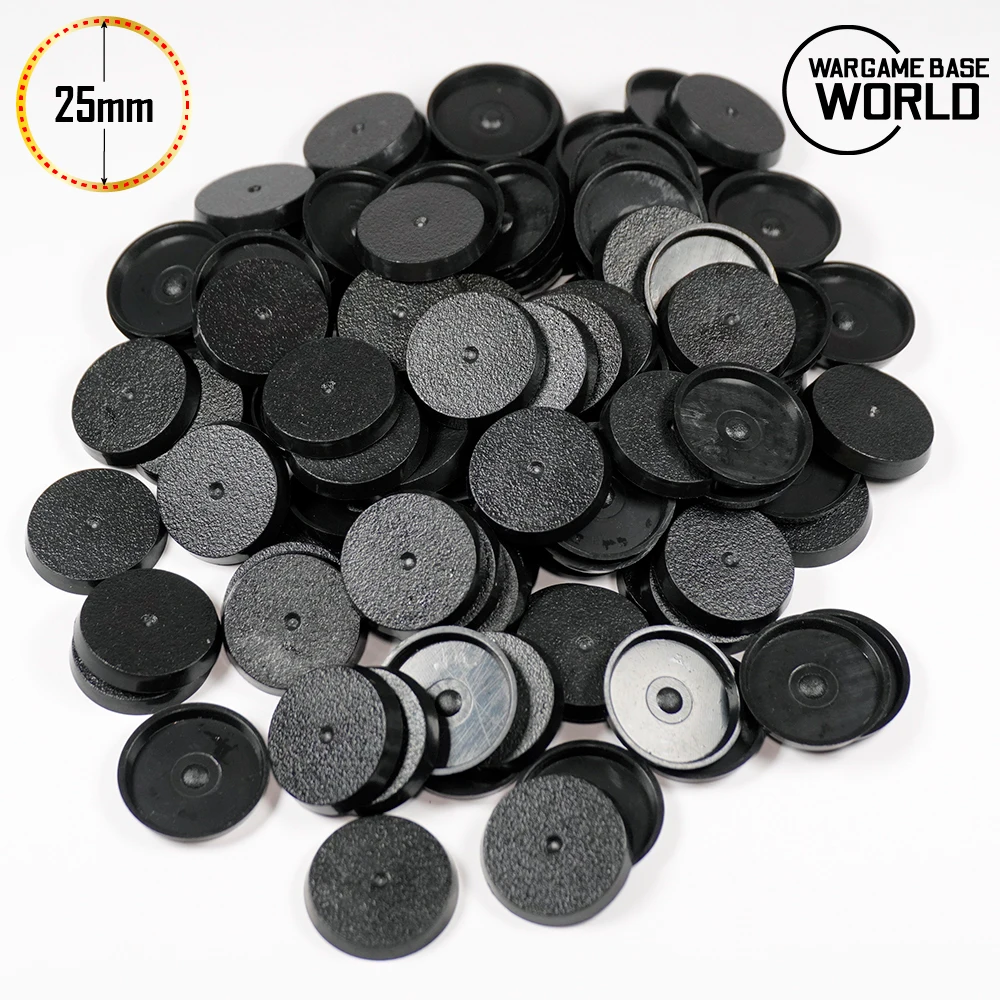 

25mm Round Plastic Bases for Gaming Miniatures and Table Games