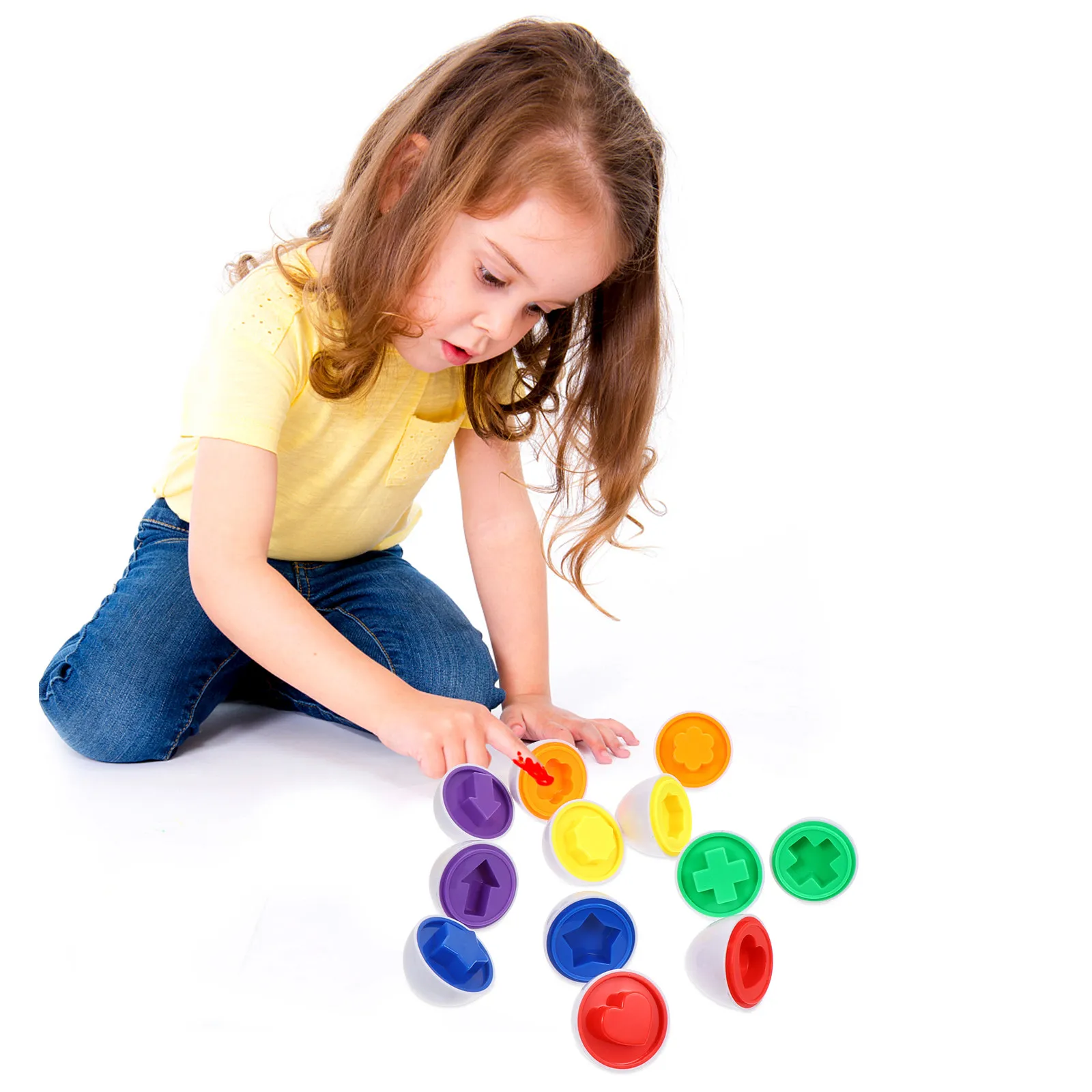 

1Set Cognitive Egg Early Education Plastic Color Shape Matching Twisting Simulation Children Gift Learning Plaything