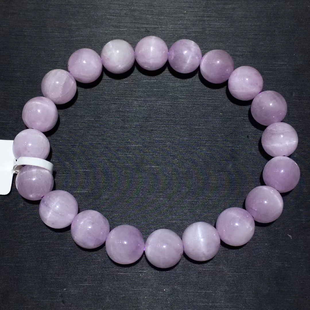 

9 мм натуральный фиолетовый браслет-кунзит для женщин, мужчин, ювелирные изделия, Рейки, подарок, целебный кристалл, драгоценный камень, круглые бусины, нити AAAAA