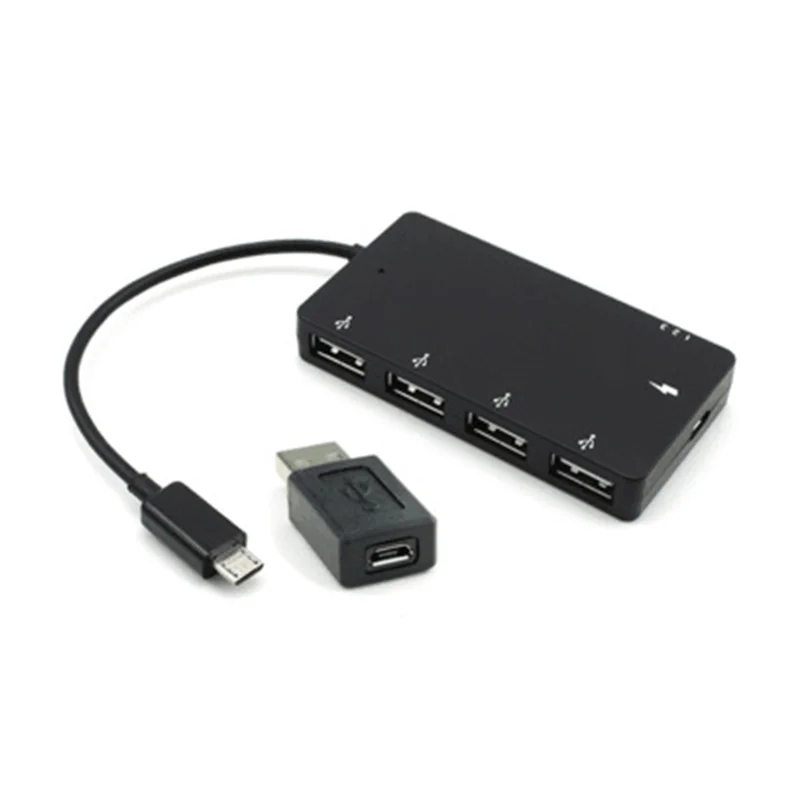 Câble adaptateur de charge d'alimentation Micro-USB OTG, concentrateur à 4 ports, haute vitesse, smartphone, tablette, 1 jeu