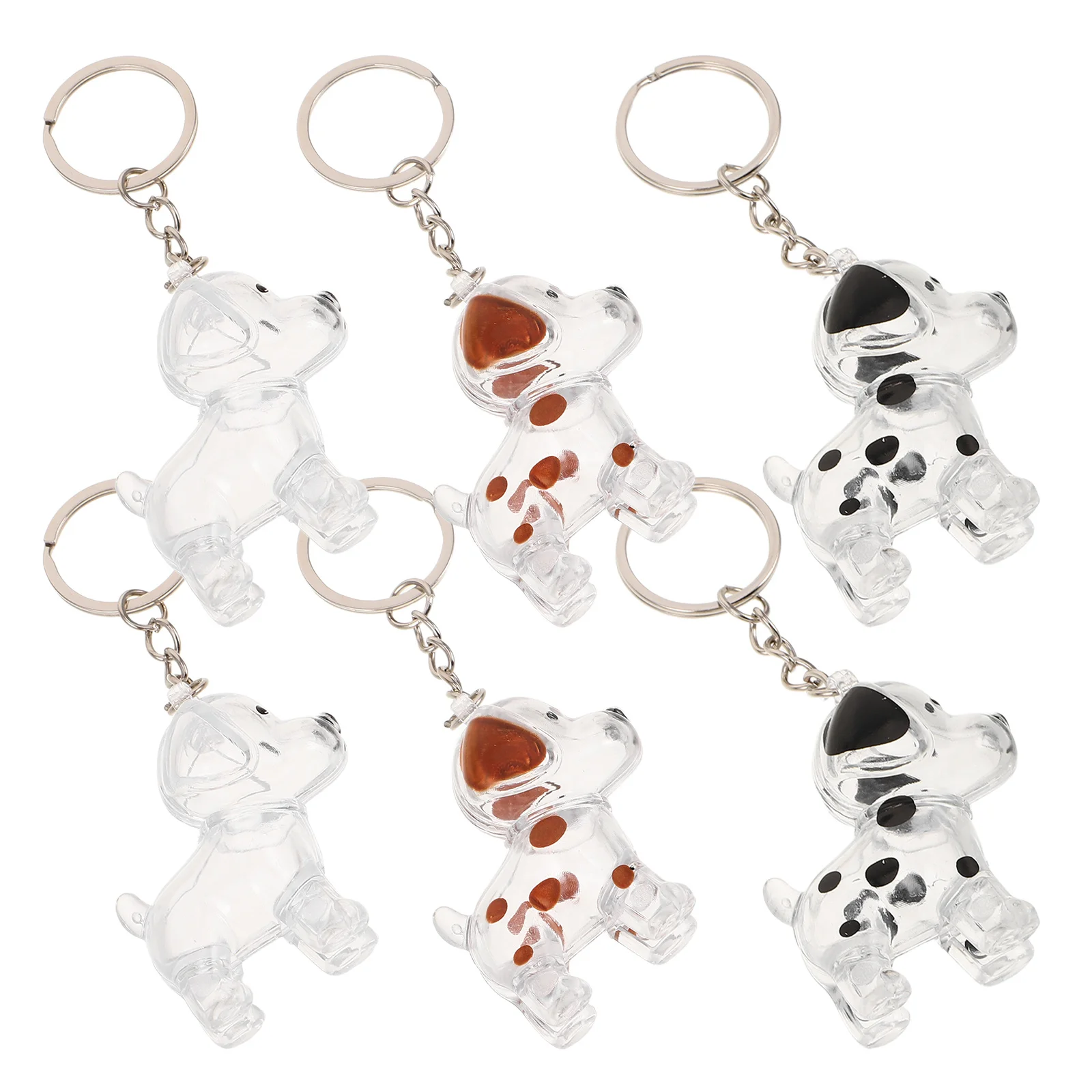 

6Pcs Pet Hair Storage Box Transparent Cute Puppy Design Memorial Keepsake Organizer Dog Hair Collector Souvenir Keychain Charm