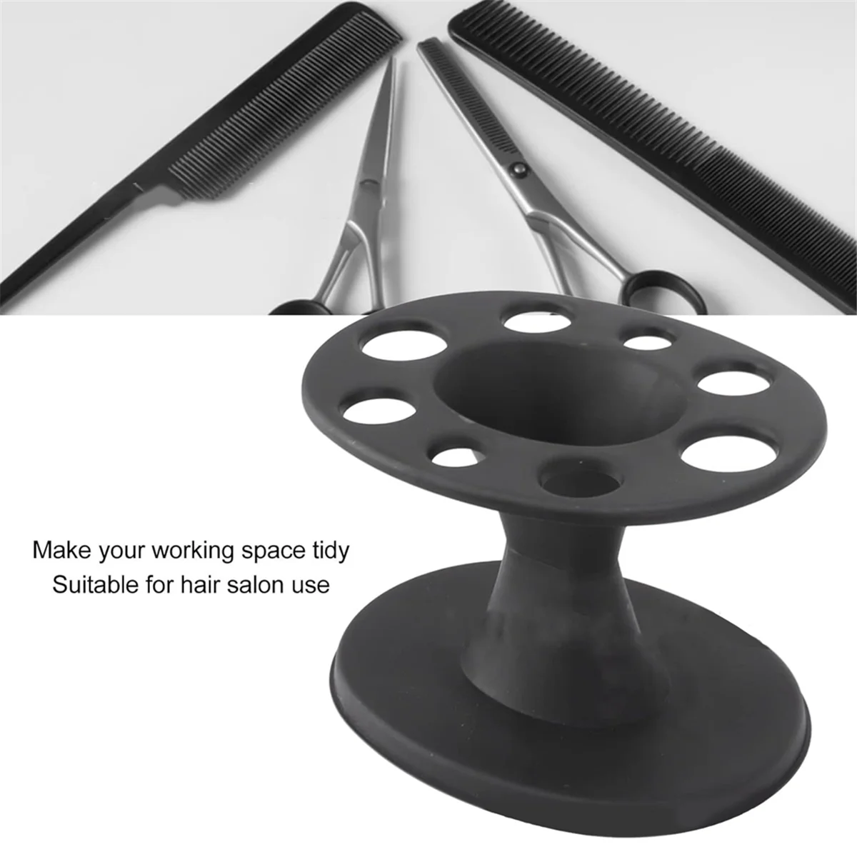 حامل فرشاة شعر مستدير ، رف عرض مشط ، حامل تصفيف الشعر ، أداة تصفيف الشعر ، ملحقات الرف