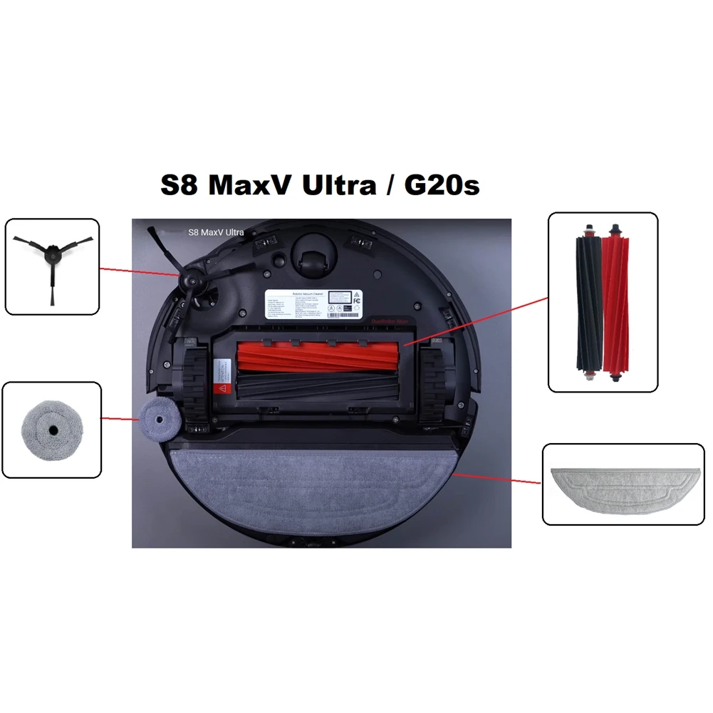 16 pçs para roborock s8 max v ultra g20s robô aspirador de pó acessórios kit mop choth sacos pó principal escova lateral filtro