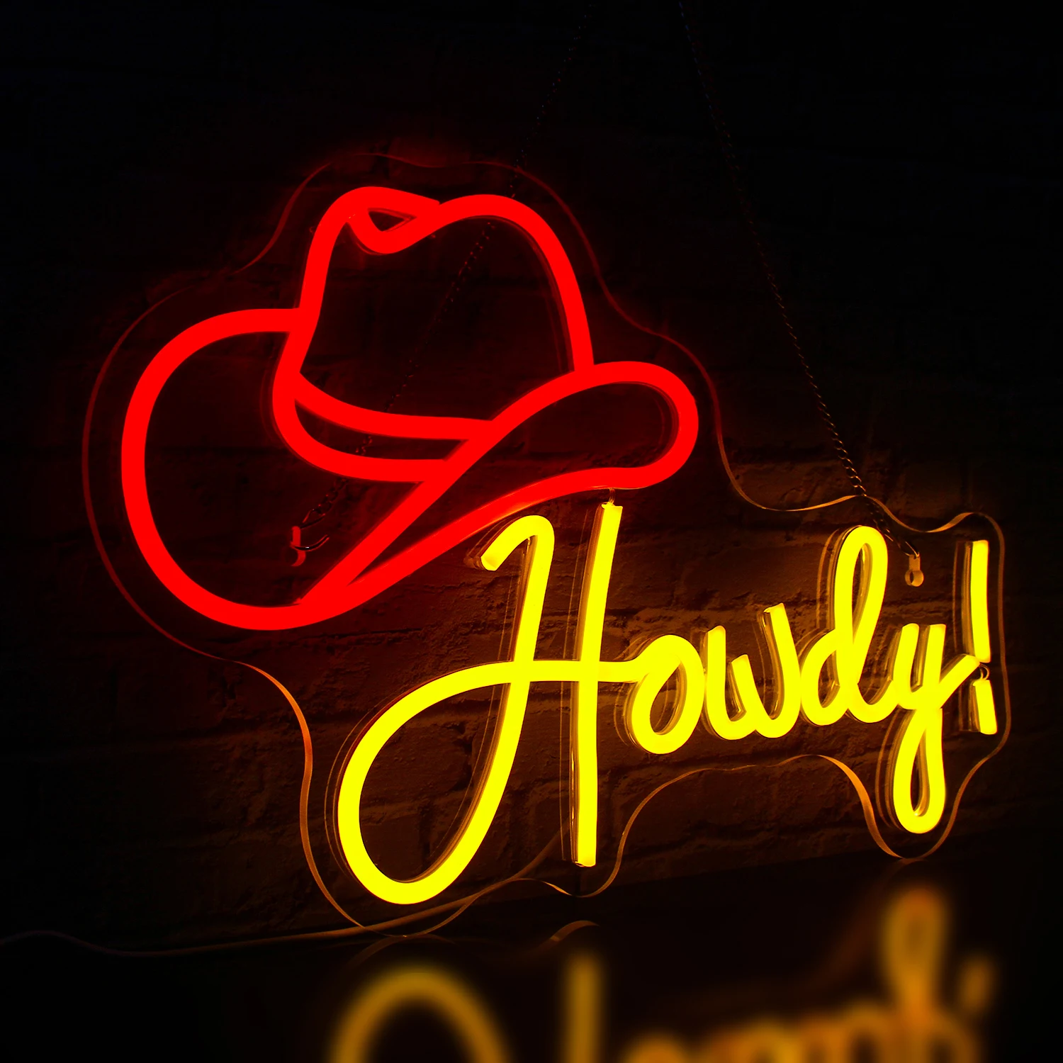 Howdy Cowboyhut Leucht reklame bunte Buchstaben LED Dekor Leucht reklamen für Bier Bar Cafe Shop Schlafzimmer Club Wand dekoration Neonlicht USB