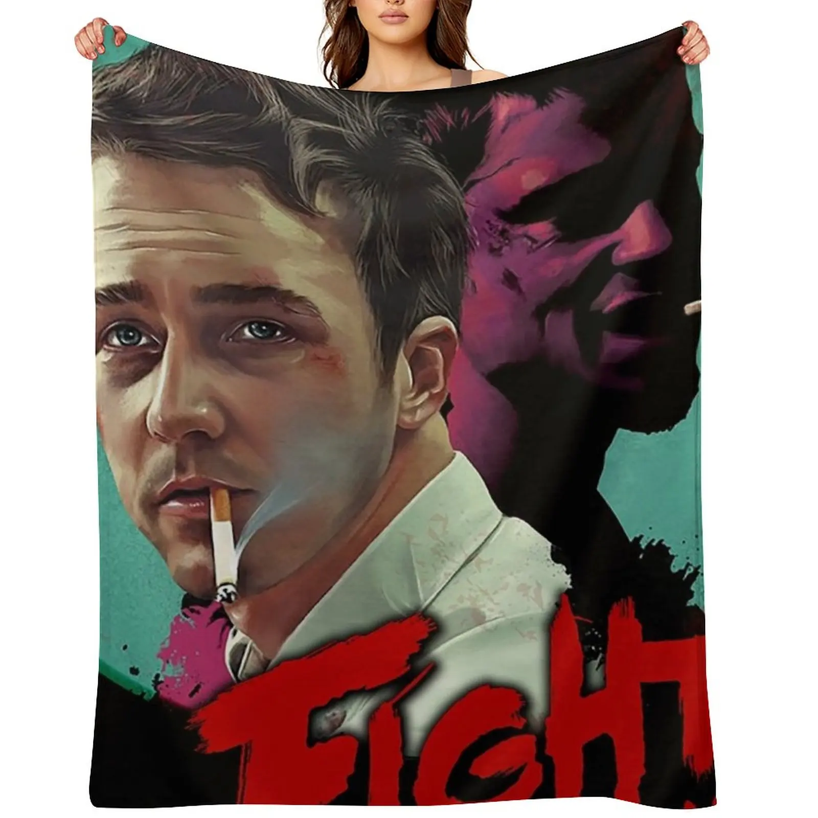 

Fight Club Throw Blanket Shaggy funny gift Thins Decorative Beds Blankets