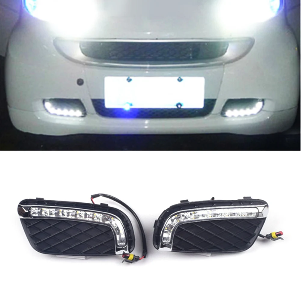 Car White LED Daytime Running Light For Mercedes Benz Smart Fortwo 2008 2009 2010 2011