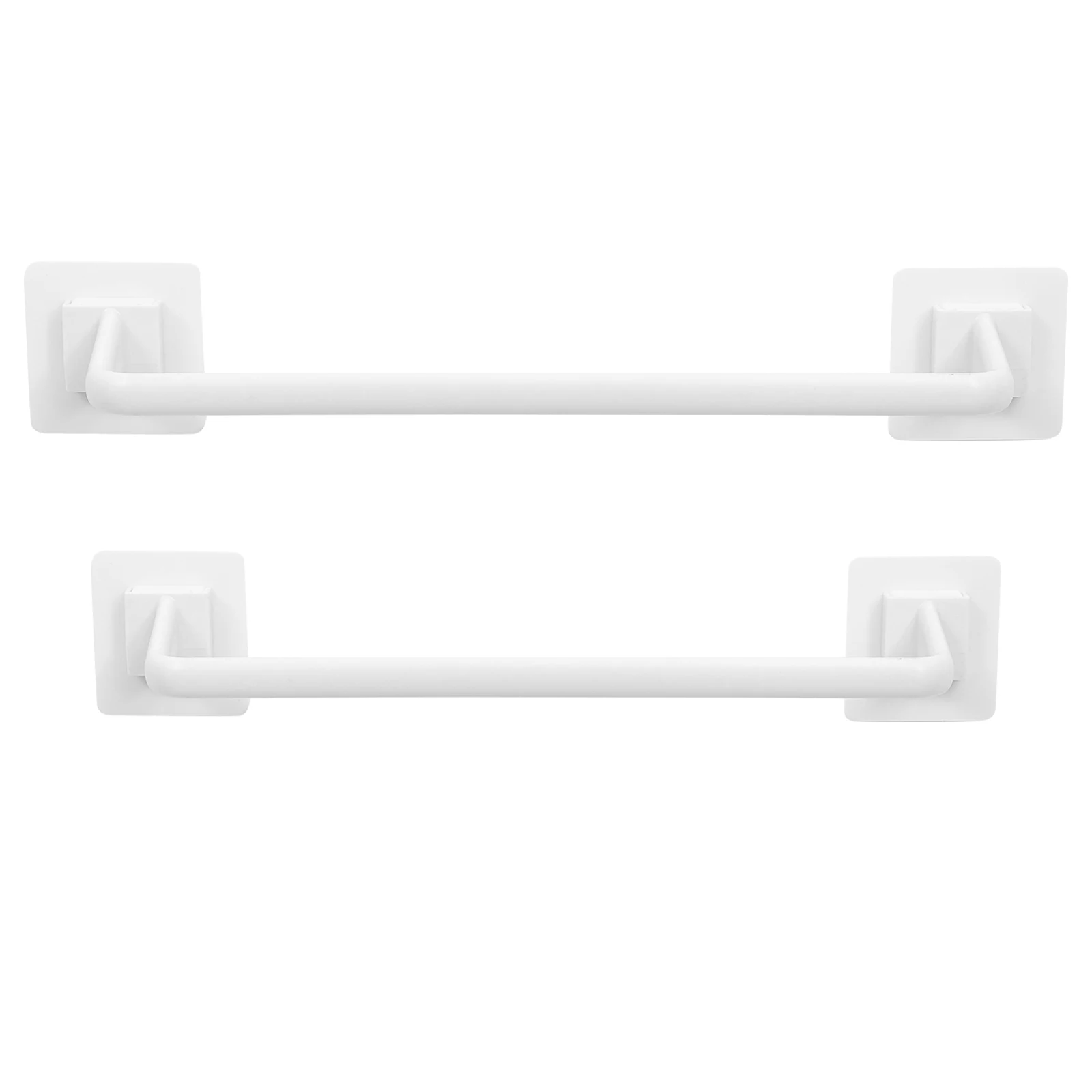 

2pcs Wall Mounted Towel Rack Bathroom Storage Shelf Modern Style Plastic Material White Color Fits Any Decor