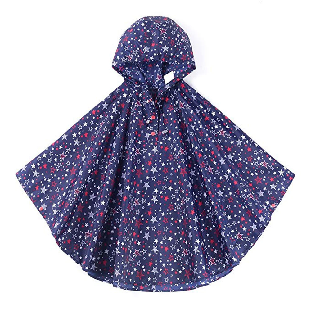 Capa de chuva infantil com capa de estrela fofa Ponchos infantis com capuz