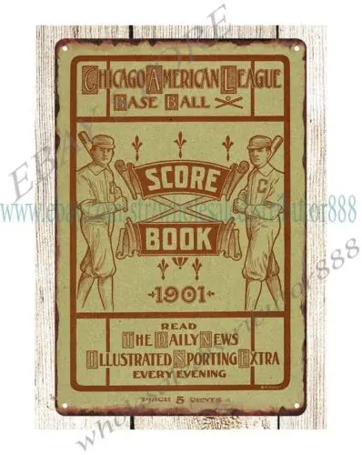 1901 baseball  vs Blues Scorecard metal tin sign art