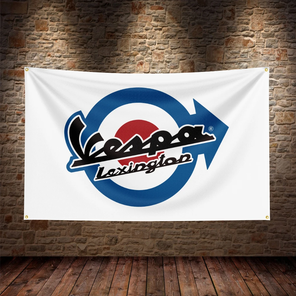 Italy Vespa Scooter Flag Polyester Digital Printing Moto Banner