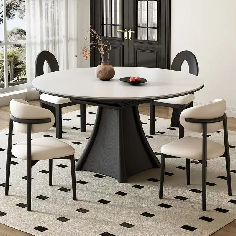 

//Modern Luxury Home Office Hotel Bar Kitchen Stylish Slate Dining Table Set Dining Room Furniture Extendable Foldable