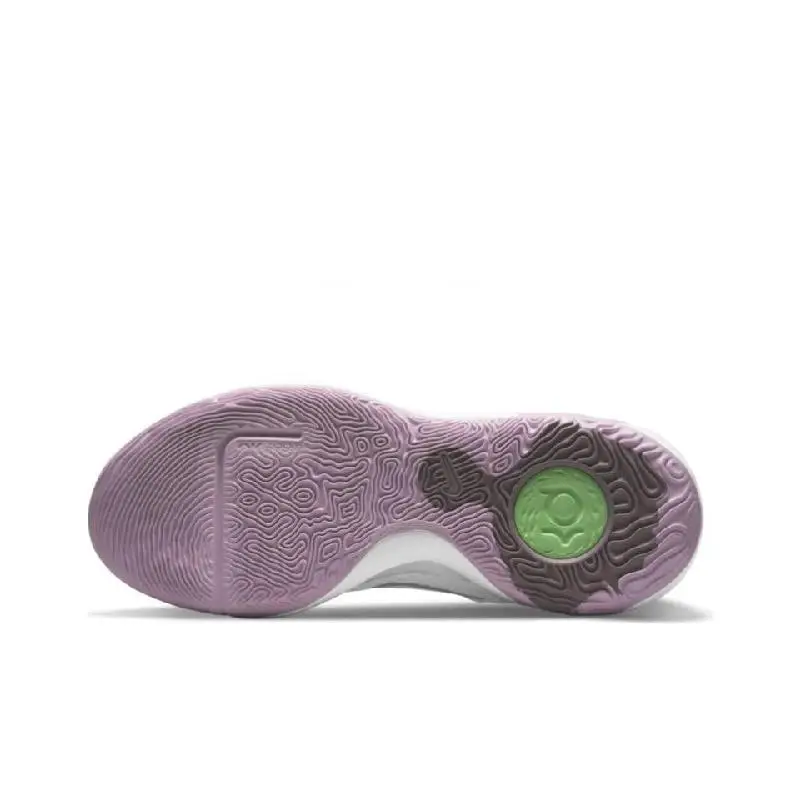 【ปรับแต่ง】Nike KD Trey 5 IXรองเท้าบาสเก็ตบอลวินเทจUnisex Mid-Topสีขาว/สีม่วงรองเท้าผ้าใบรองเท้าDJ6922-100