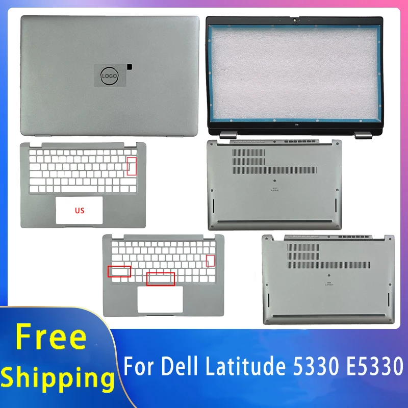 New For Dell Latitude 5330 E5330;Replacemen Laptop Accessories Lcd Back Cover/Palmrest/Bottom With LOGO 005MRF 005RGK 008W5X 