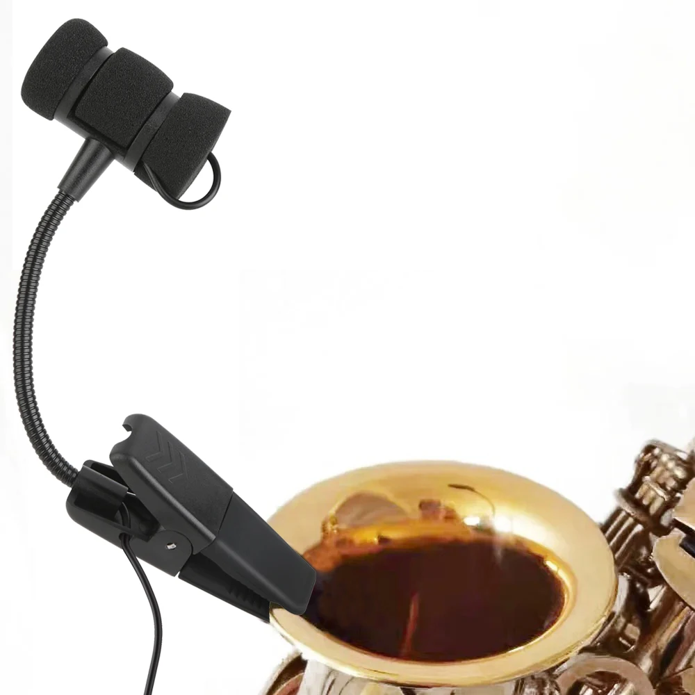 Microphone filaire pour Saxophone, micro portable à clipser pour instruments orchestraux trompette saxophone, 5 prises pour tous les transmetteurs Bodypack