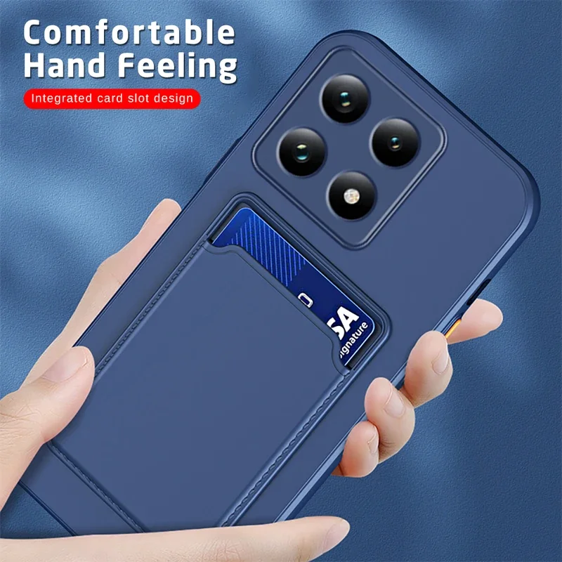 Luxury Silicone For Xiaomi 14T Pro Case 5G Wallet Card Holder Phone Cover Xiaomi14t Xiomi mi14t 14 T T14 tpro Shockproof Coque