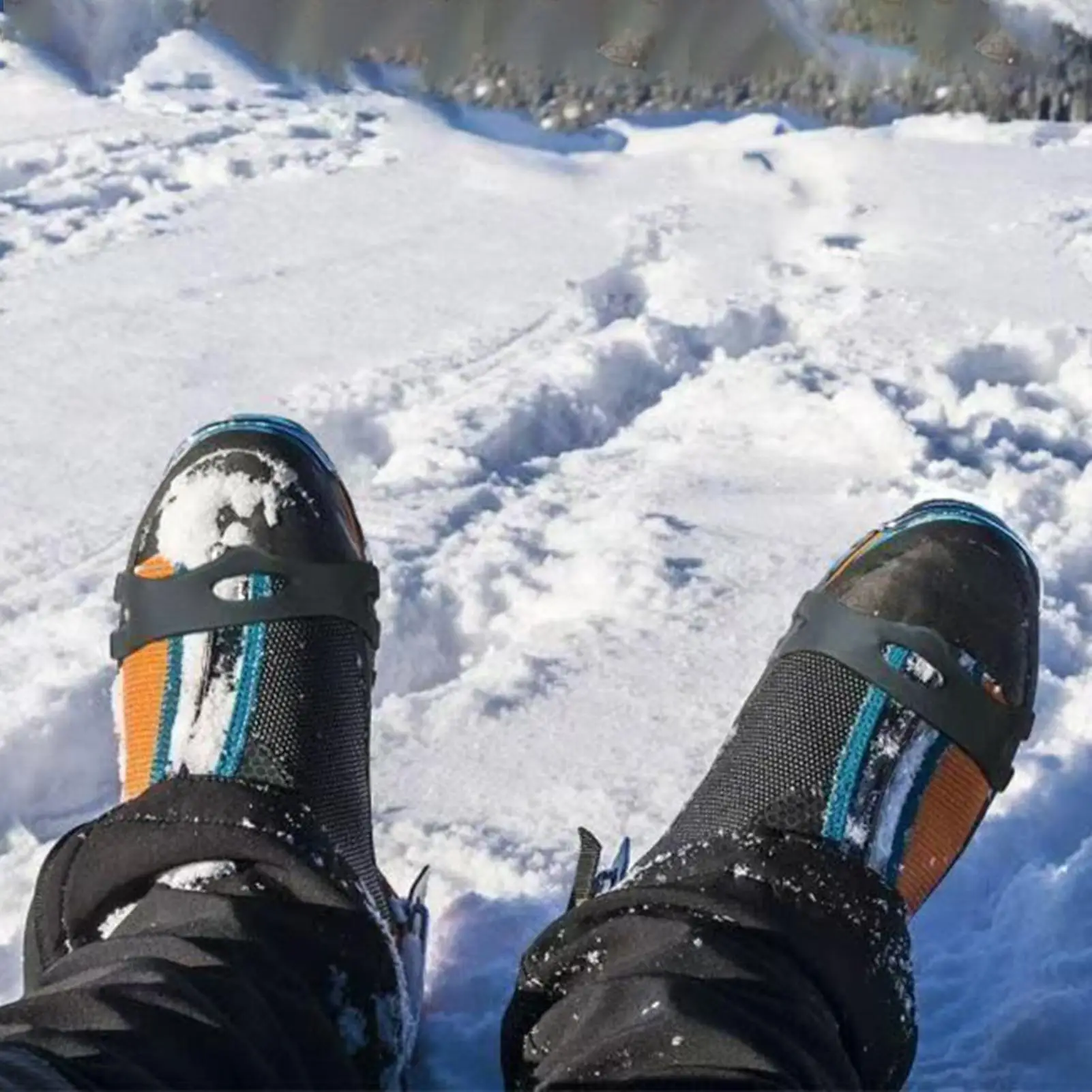 Ice Cleats For Boots Clear Footwear Traction Stud Anti-skid Traction Cleats For Men Women Beginner Walking Hiking Climbing