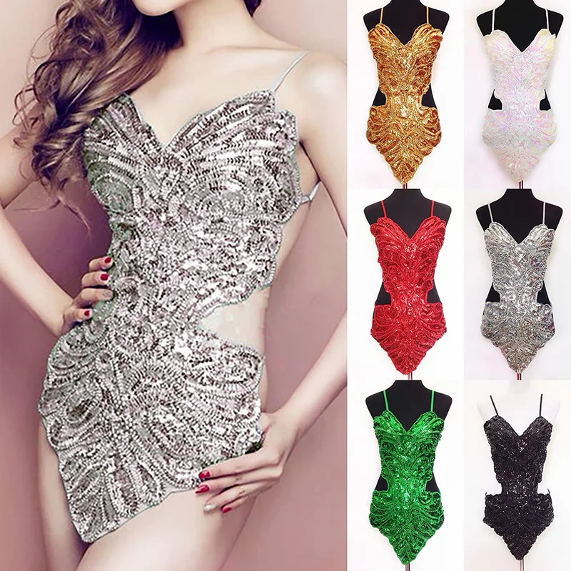 

Studio art photography stage sexy sequin beading butterfly bellyband hollowed halter backless lace-up belly dance dress set
