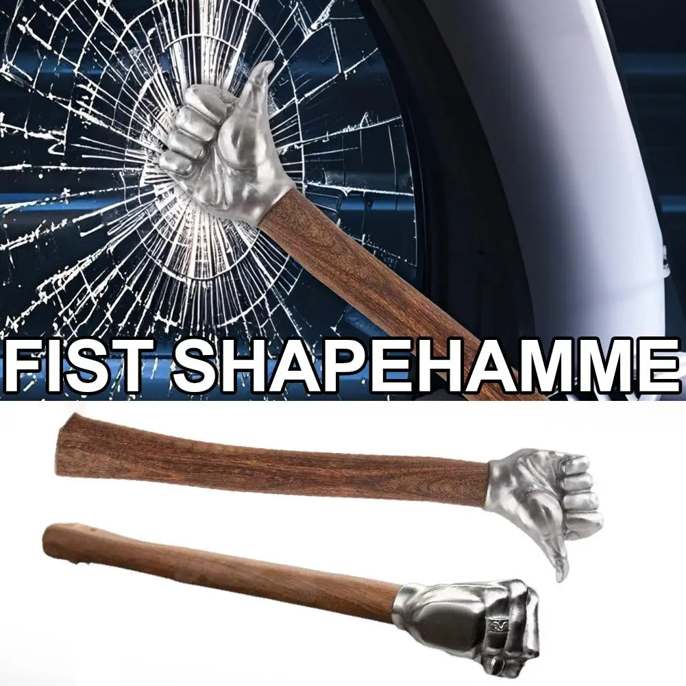 

Молоток в форме кулака из нержавеющей стали с деревянной ручкой для дома, отдыха на природе, кемпинга, молоток для ногтей, декоративный орнамент, подарок R4m9