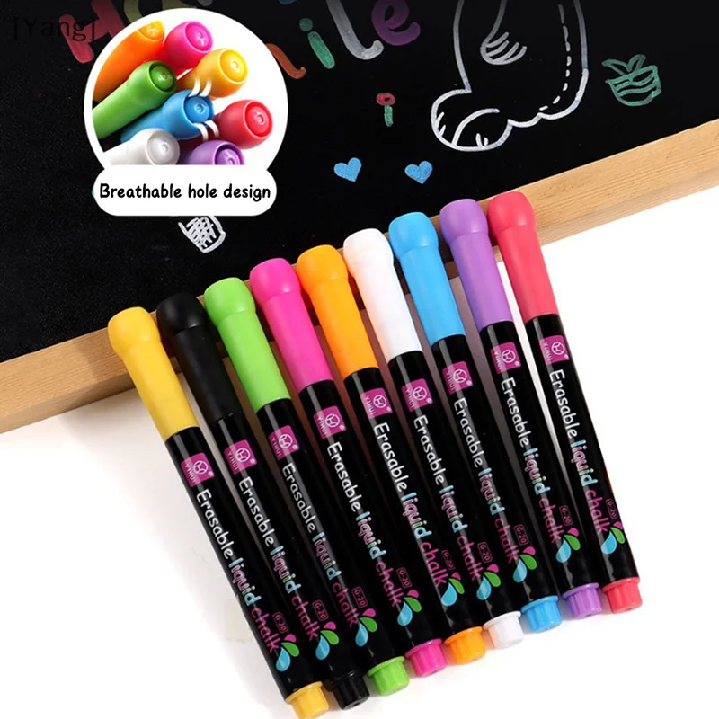 Led Light Board Pen Dust-Free Erasable Chalk Blackboard Graffiti Water-Soluble Chalk