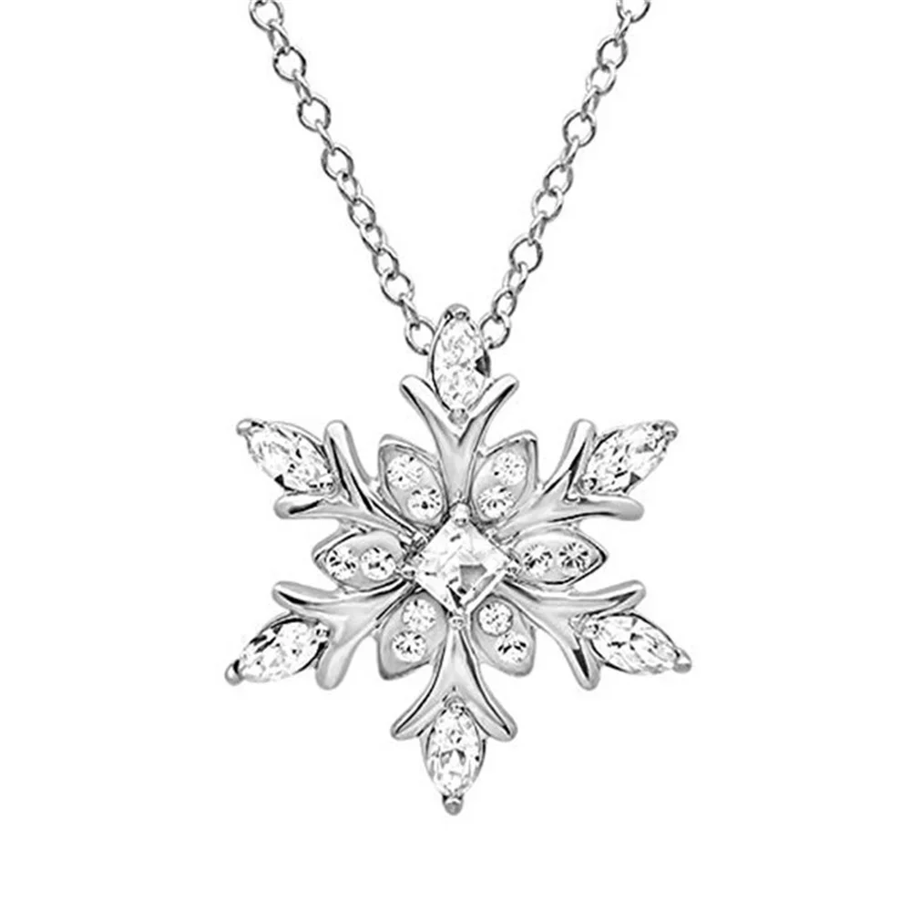 Delicate Snow Pendant Necklace for Women Men Elegant Snowflake Pendant DIY Jewelry Accessories Birthday Party Gift Couple Gifts