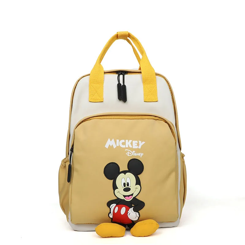 Fashion Color Matching High Capacity Students Two-shoulder Bags With Zipper Cartoon Cute Mickey Mouse Children Outdoor Backpacks