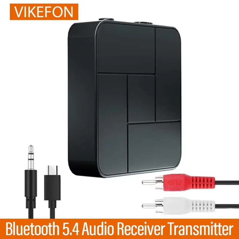 Bluetooth 5.4 Audio Receiver Transmitter 2 IN 1 RCA 3.5MM AUX Jack USB Dongle Stereo Wireless Adapters For Car TV PC Headphone