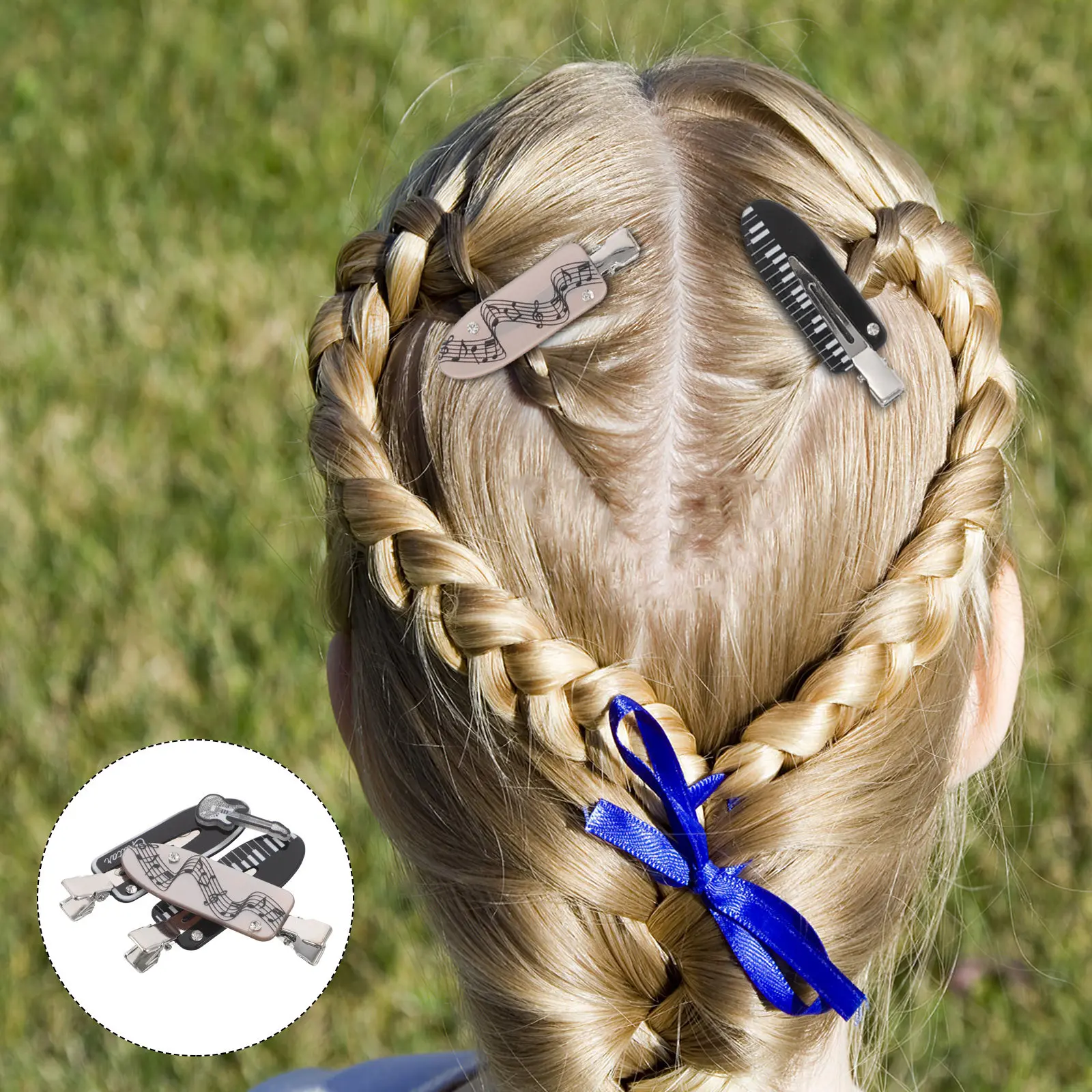 

Набор из 3 заколок для волос в виде музыкальных нот, металлические заколки-гитары и пианино, зажимы для челки и боковых прядей, музыкальные аксессуары для волос для женщин