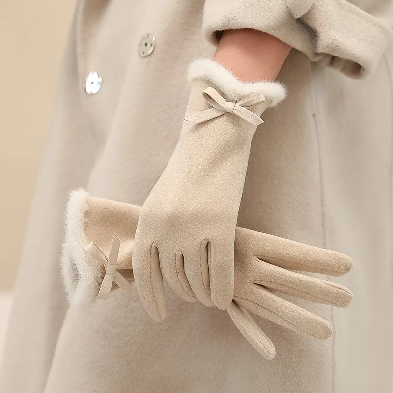 

Женские зимние перчатки с сенсорным экраном — ветрозащитные теплые перчатки на флисовой подкладке для езды на велосипеде, вождения и повседневного использования