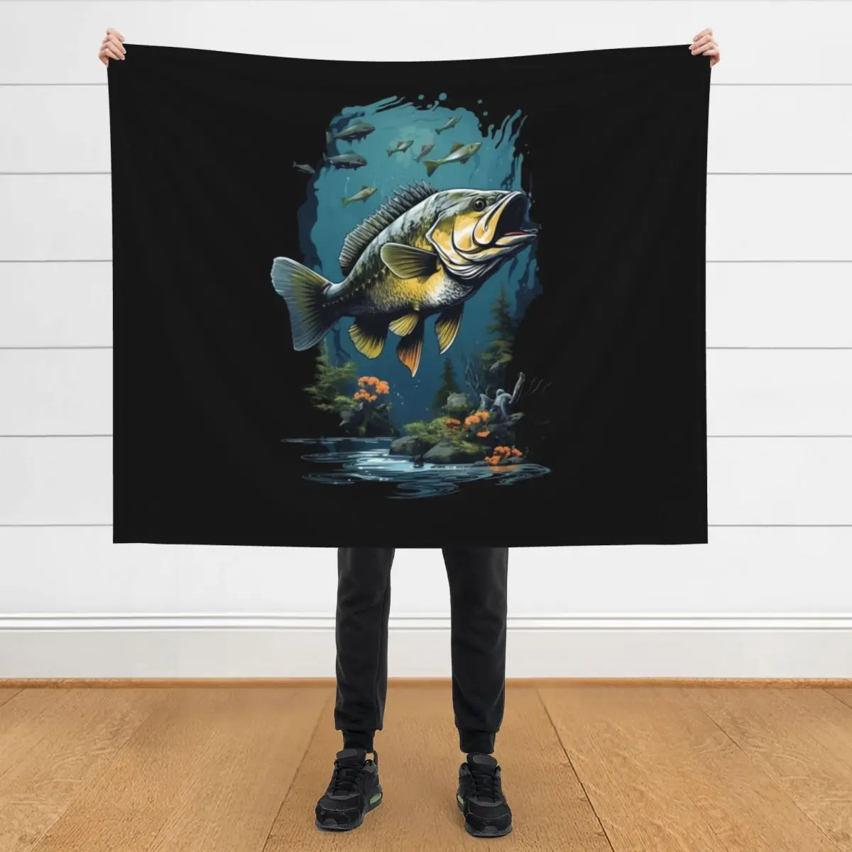 

Perch Fish Throw Blanket Tourist Decoratives Flannel Bed Blankets