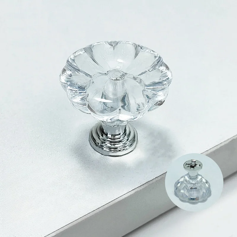 10 قطع مقابض كريستال أكريليك - أشكال الماس/الفانوس/الزهرة | تصميم شفاف للخزائن/الأدراج/خزانة الملابس #6