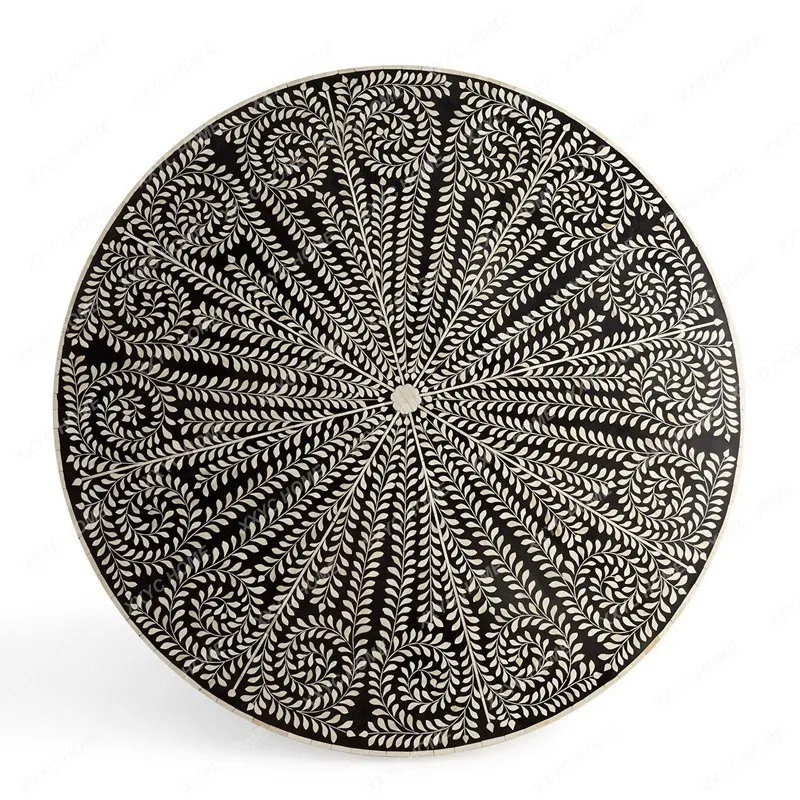 Retro solid wood dining table household size apartment dining table