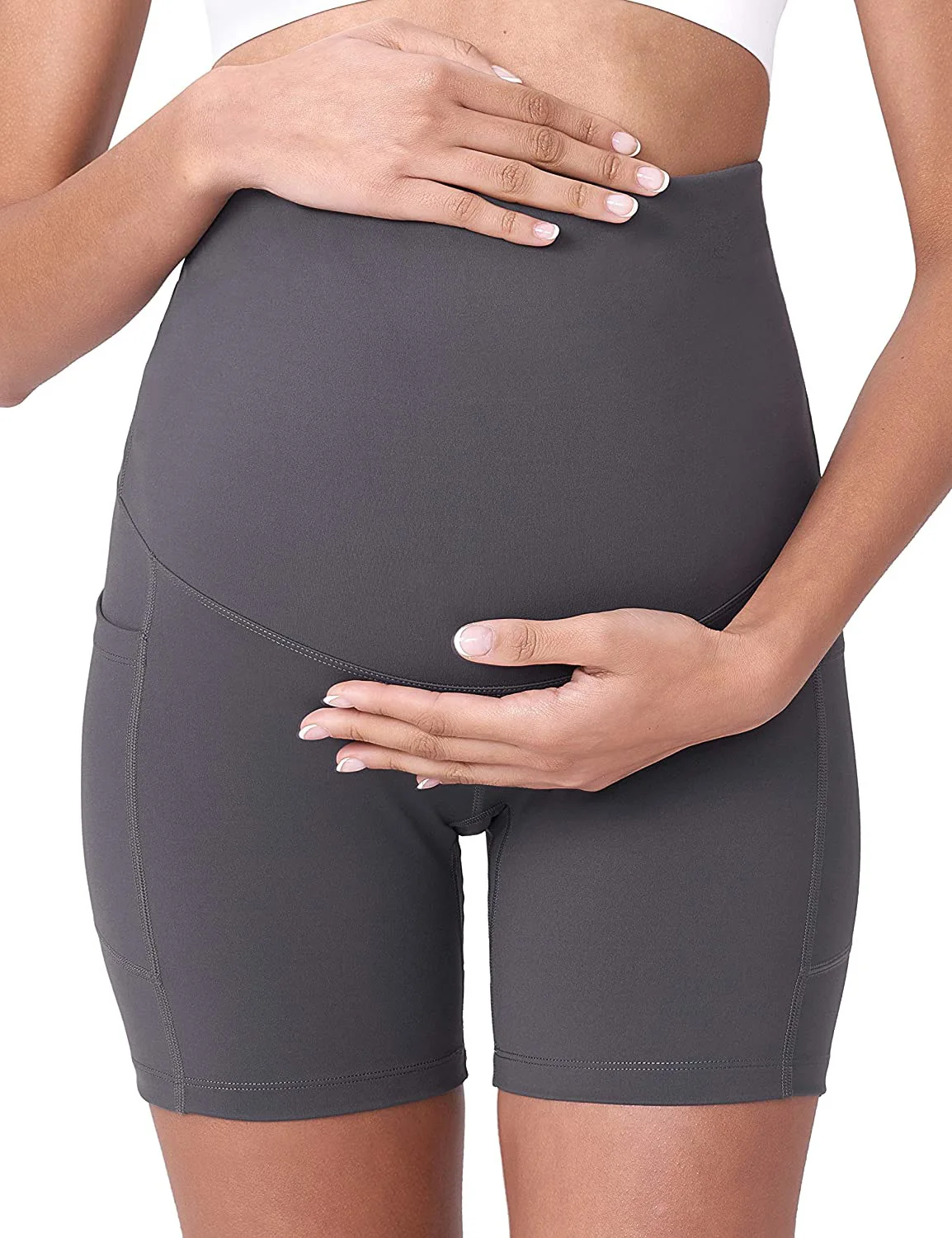Legging Hamil Pinggang Tinggi Elastis Celana Pendek Penopang Perut Wanita Hamil Kurus Celana Kebugaran Pembentuk Tubuh Leggins Postpartum