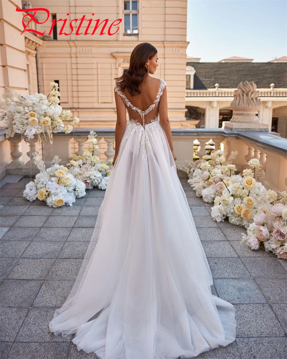 Vestido de novia de Organza blanco personalizado de alta calidad, vestidos de novia románticos sexis con cuello en V y tirantes finos sin espalda para fiesta nupcial