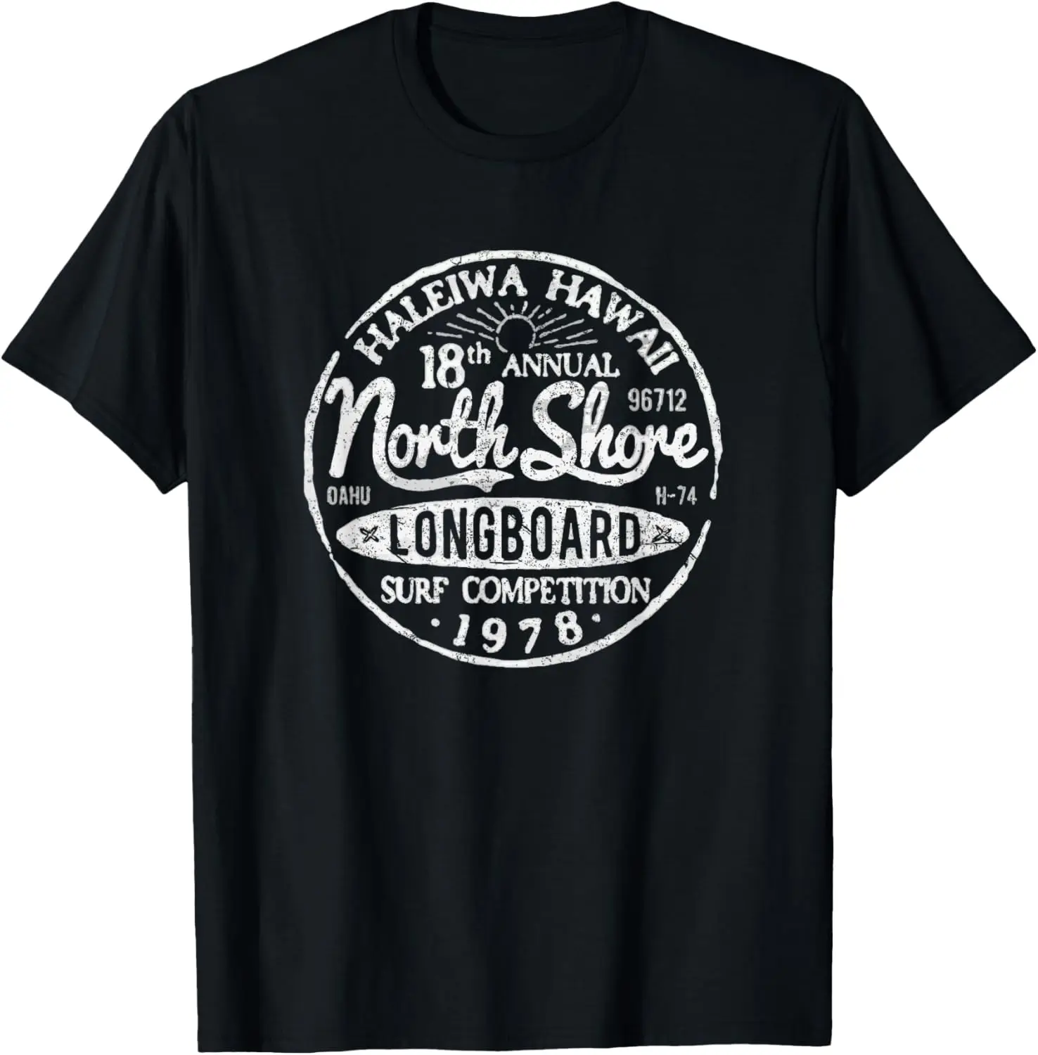 North Shore Longboard Competition 1978 Oahu Hawaii Vintage T-Shirt