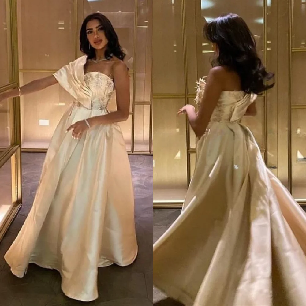 

Dresses Simple One-Shoulder A-Line Feathers Satin Formal Occasion Gown Vestidos De Ocasión Formales 이브닝드레스