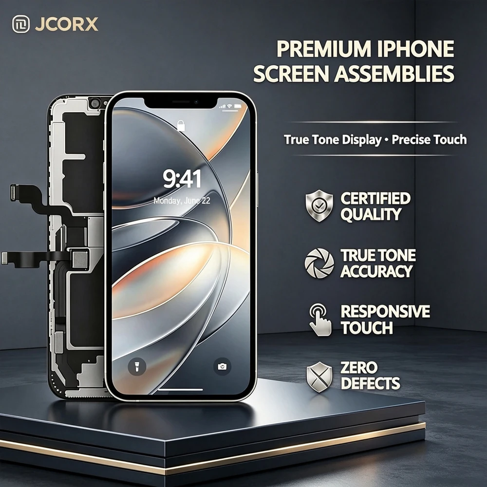 JCORX FHD 1080P Display For iPhone 14 Pro MAX 15 16 Plus 17 16E LCD Screen For Apple iPhone 12 Mini 13 11 Digitizer Assembly