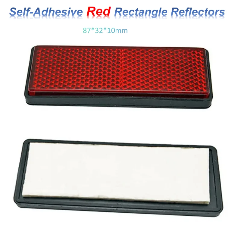 

87x32mm Self-Adhesive Reflectors Rectangle Red Side Mark Rear/Tail/Signal Part for ATV Motorcycle Quad-Biking RVs Motohome Truck