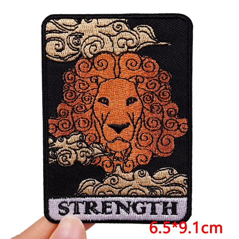 Punk Patch DIY Tarot/Animal Cat Embroidery Patch Iron On Patches For Clothing thermoadhesive Patches On Clothes Jackets Applique