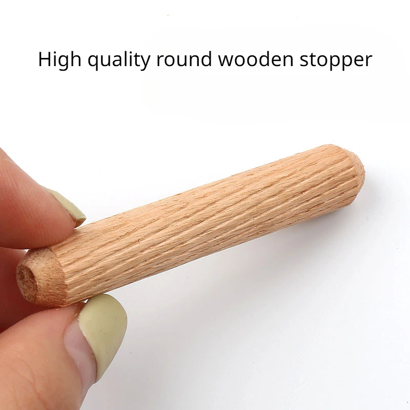 50pcs/pack Round Wooden Dowel Pins 6*40mm 8*40mm 10*50mm 12*50mmCabinet Drawer Round Fluted DIY Woodworking for Dowel Jigs drill