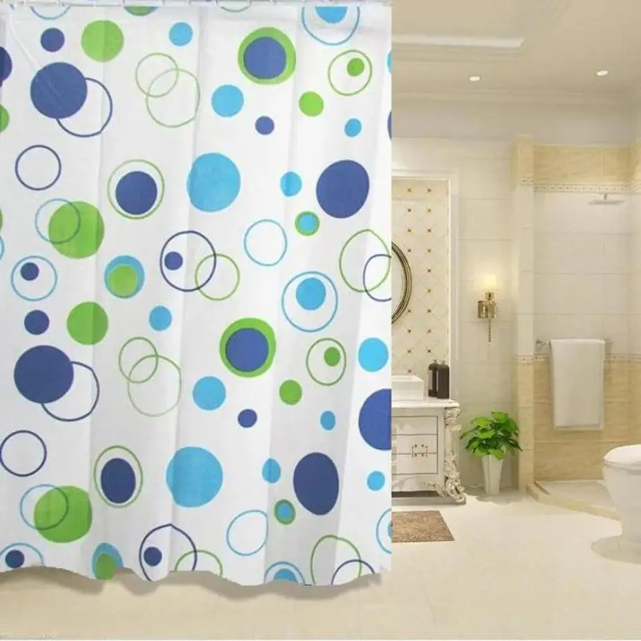 180x200cm Mildew Resistant Shower Curtain Waterproof Bathroom Divider Bath Screen Non Perforated Hanging Curtain Home Accessorie